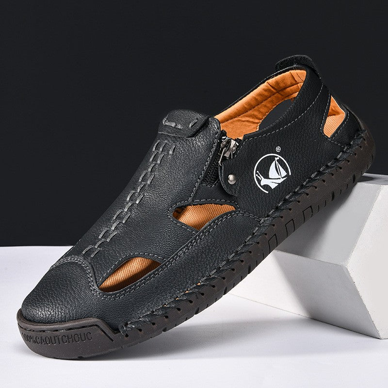 Hollow Fashion Breathable Casual Men's Leather Shoes(px84)
