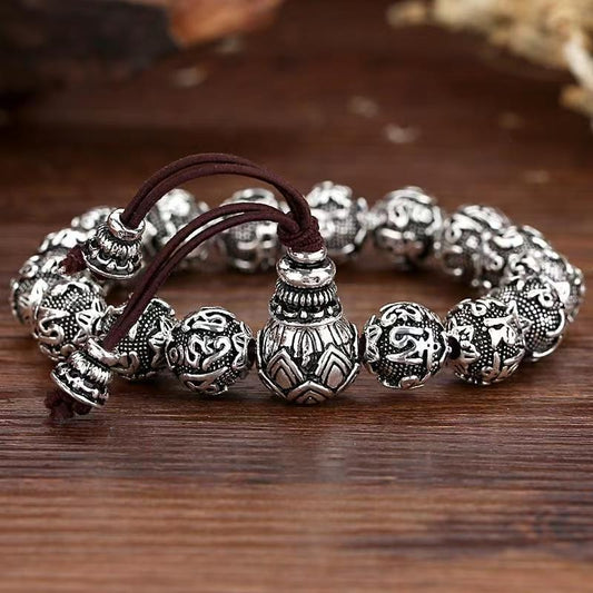 Men's six-character mantra heart sutra buddha beads bracelet(cm309)