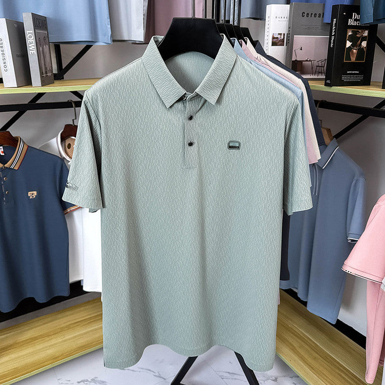 zd348-Men's summer ice silk short-sleeved T-shirt