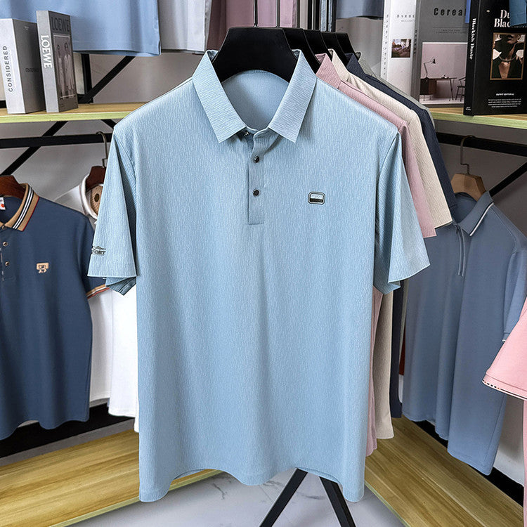 zd348-Men's summer ice silk short-sleeved T-shirt