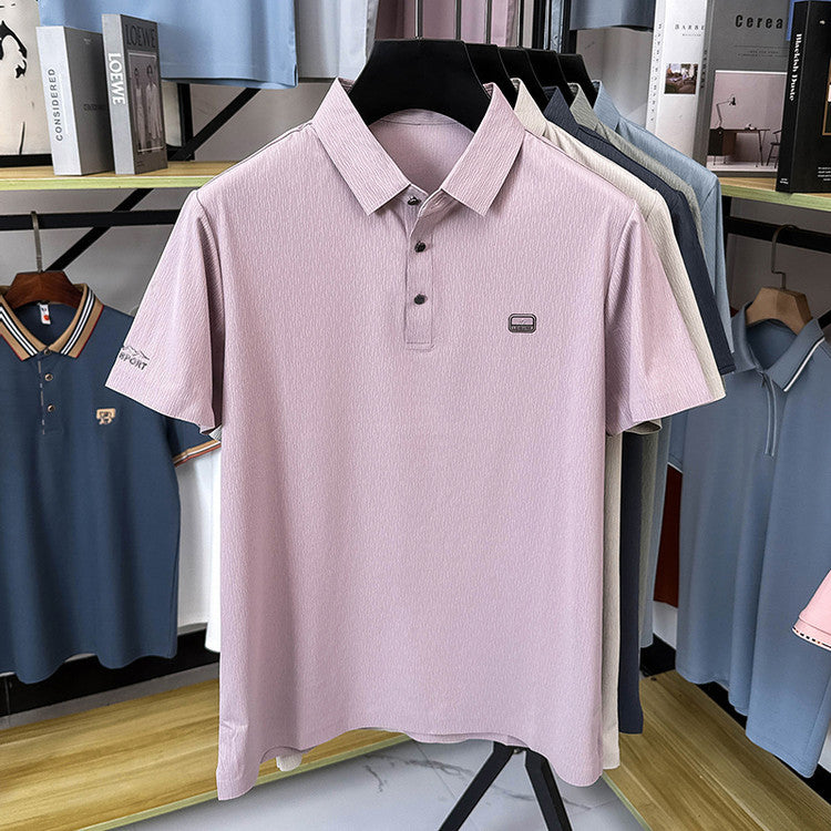 zd348-Men's summer ice silk short-sleeved T-shirt