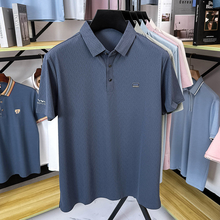zd348-Men's summer ice silk short-sleeved T-shirt