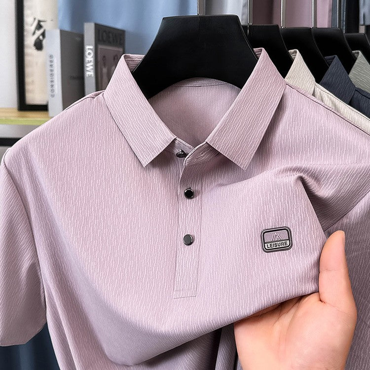 zd348-Men's summer ice silk short-sleeved T-shirt