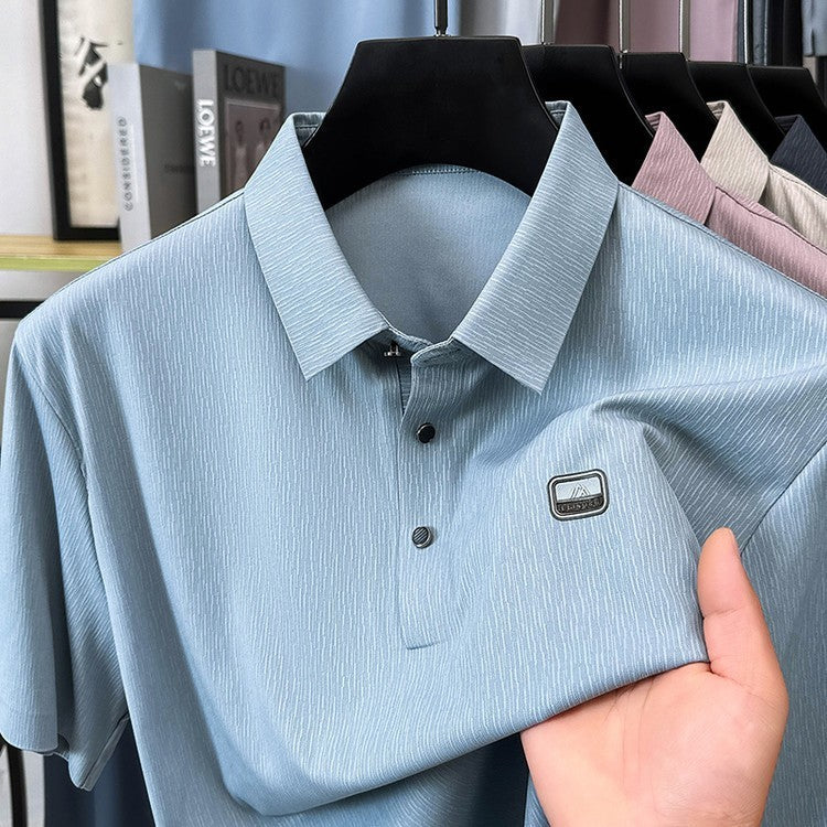 zd348-Men's summer ice silk short-sleeved T-shirt