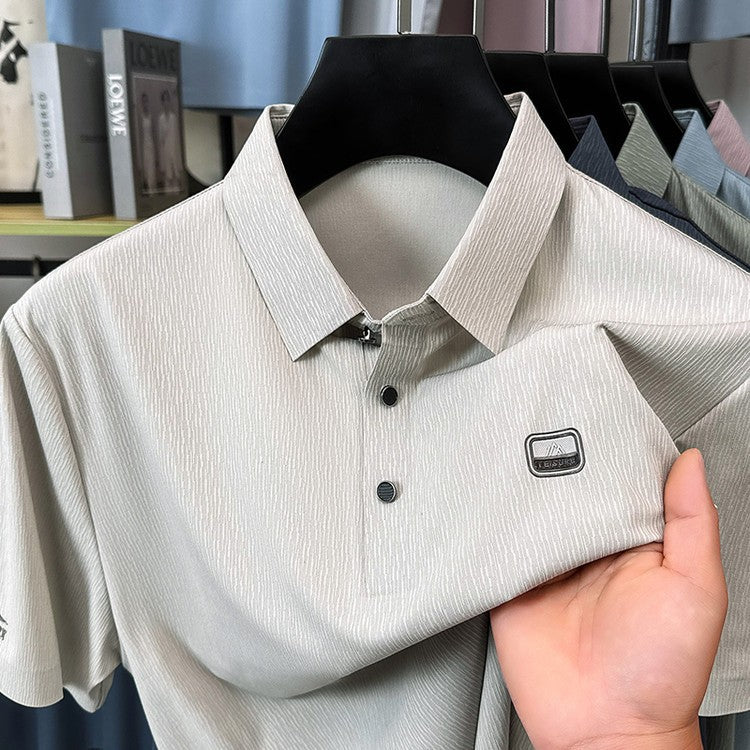 zd348-Men's summer ice silk short-sleeved T-shirt