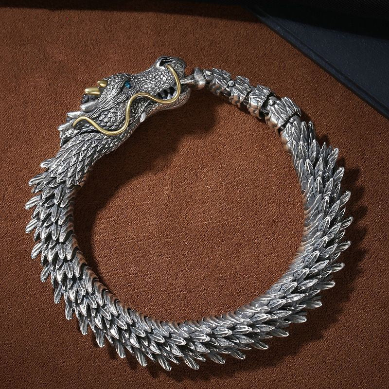 Men's ethnic fashion handmade retro Thai silver bracelet(cm320)