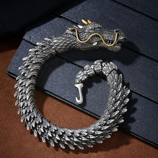 Men's ethnic fashion handmade retro Thai silver bracelet(cm320)