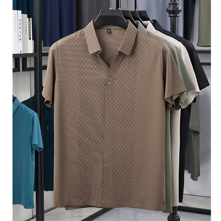cf287-Men's Fashion Printed Short Sleeve POLO Shirt