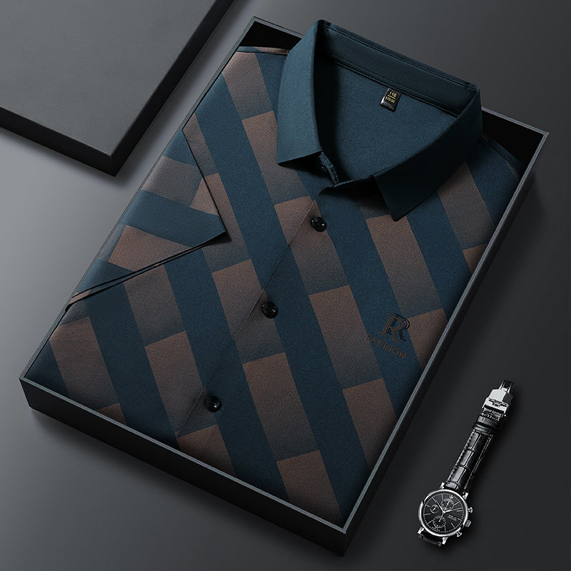 de820-Summer men's Korean style short-sleeved shirt