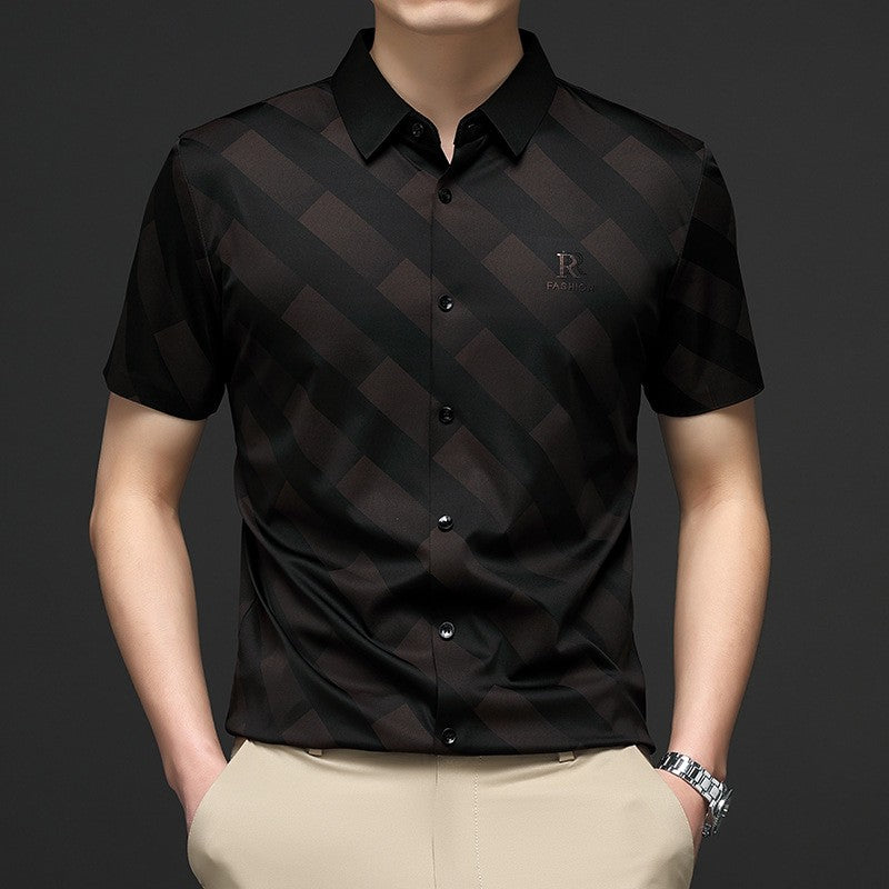 de820-Summer men's Korean style short-sleeved shirt