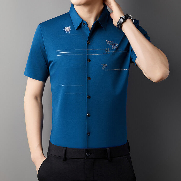 cf288-Men's summer business anti-wrinkle short-sleeved shirt