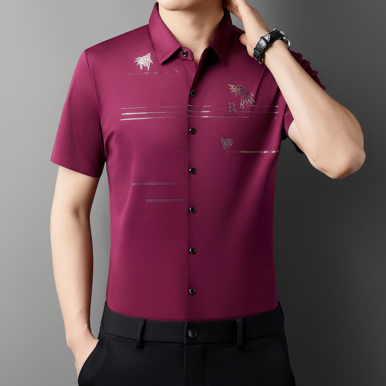 cf288-Men's summer business anti-wrinkle short-sleeved shirt
