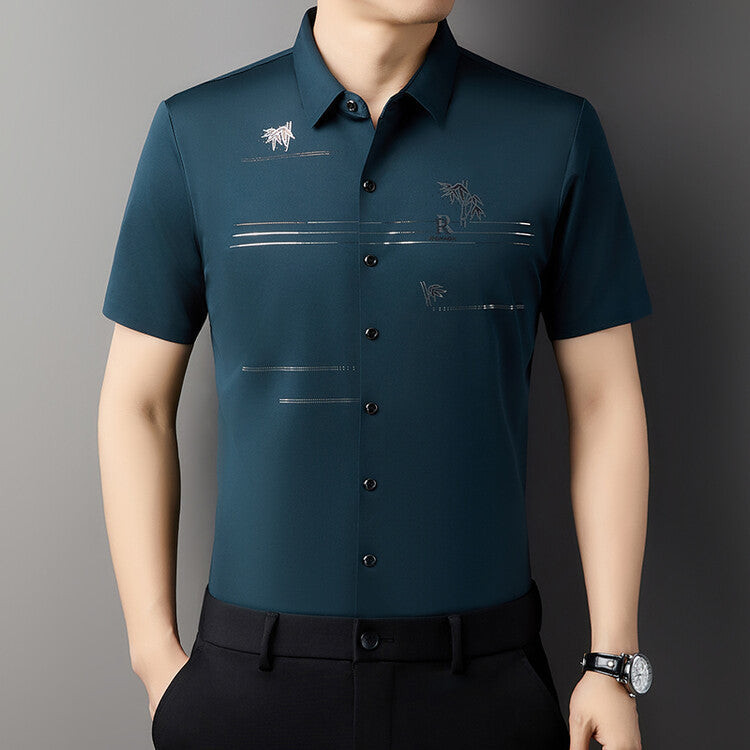 cf288-Men's summer business anti-wrinkle short-sleeved shirt