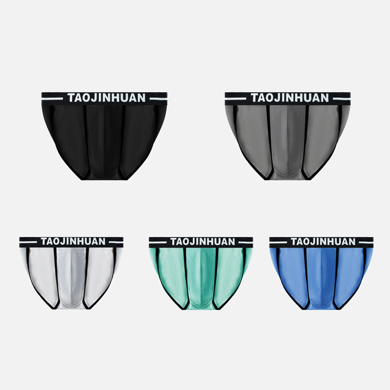 【5pcs/Set】Ice silk mesh breathable men's underwear(you368)