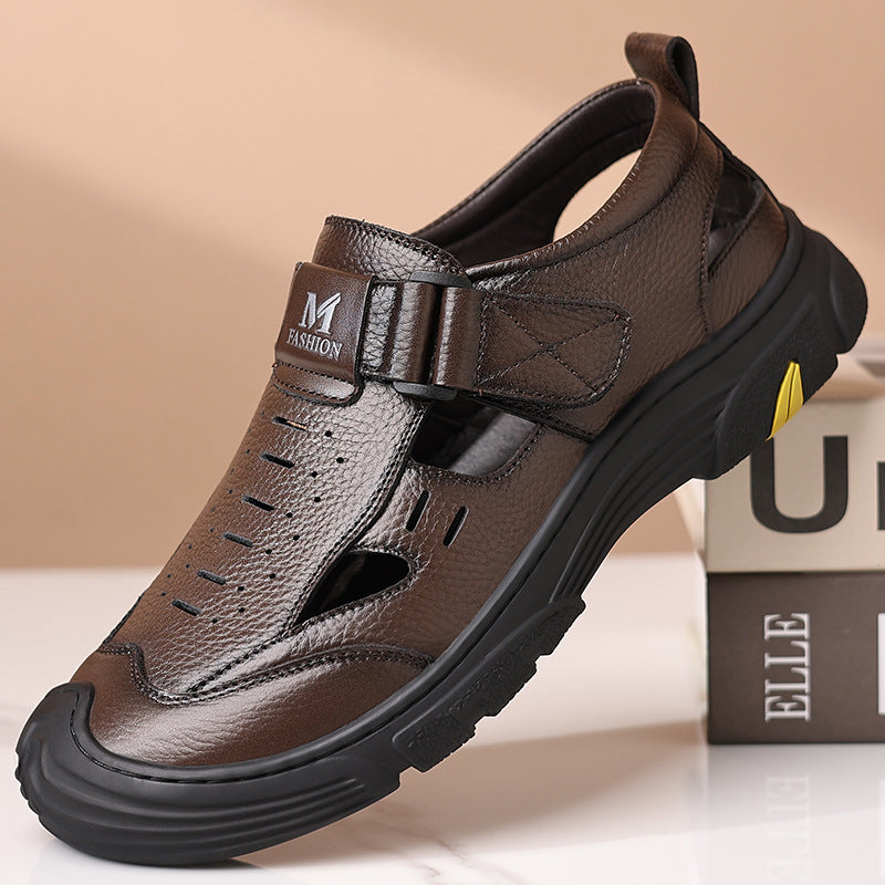 Summer men's breathable leather sandals