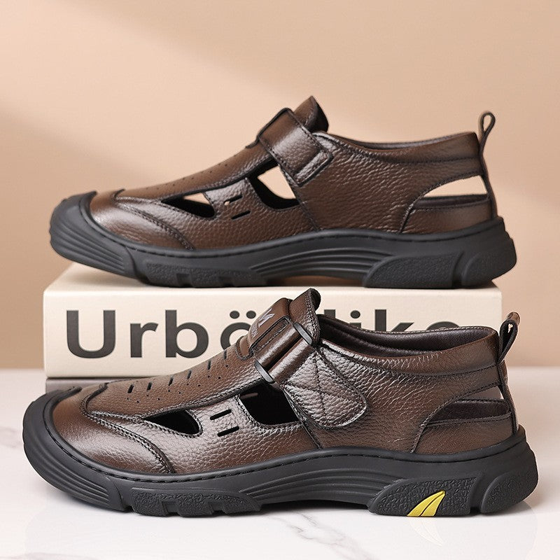 Summer men's breathable leather sandals