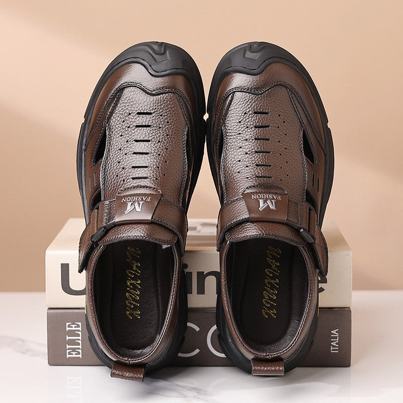 Summer men's breathable leather sandals