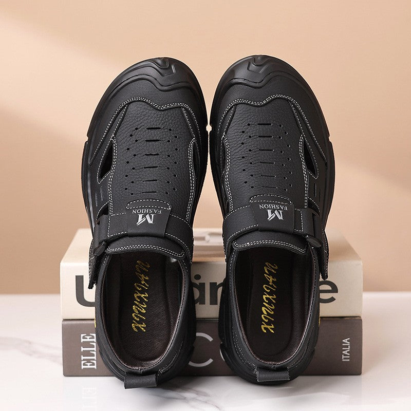 Summer men's breathable leather sandals