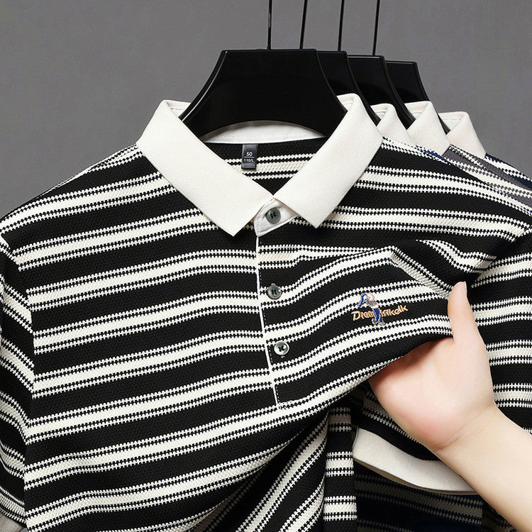 Summer Men's Classic Pinstripe POLO Shirt(you389)