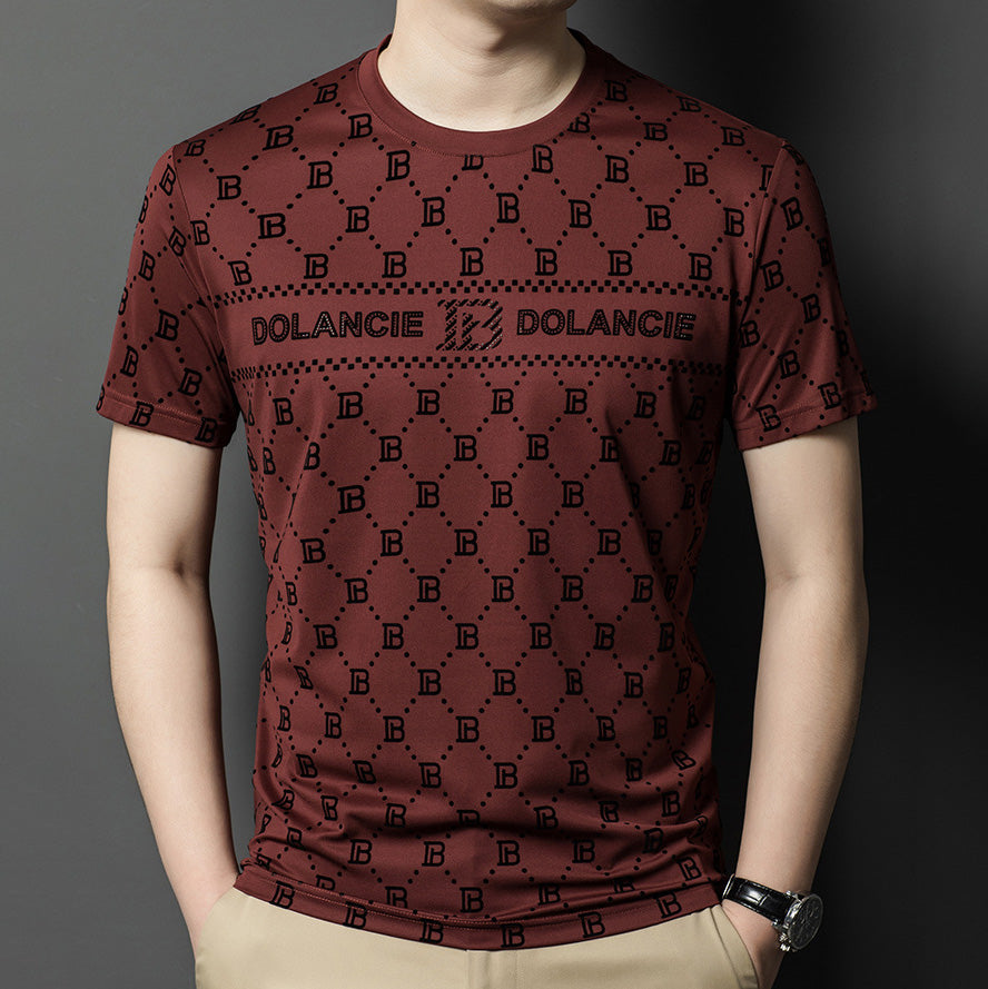 Men's Casual Breathable Mulberry Silk Short-Sleeved T-Shirt(cm342)