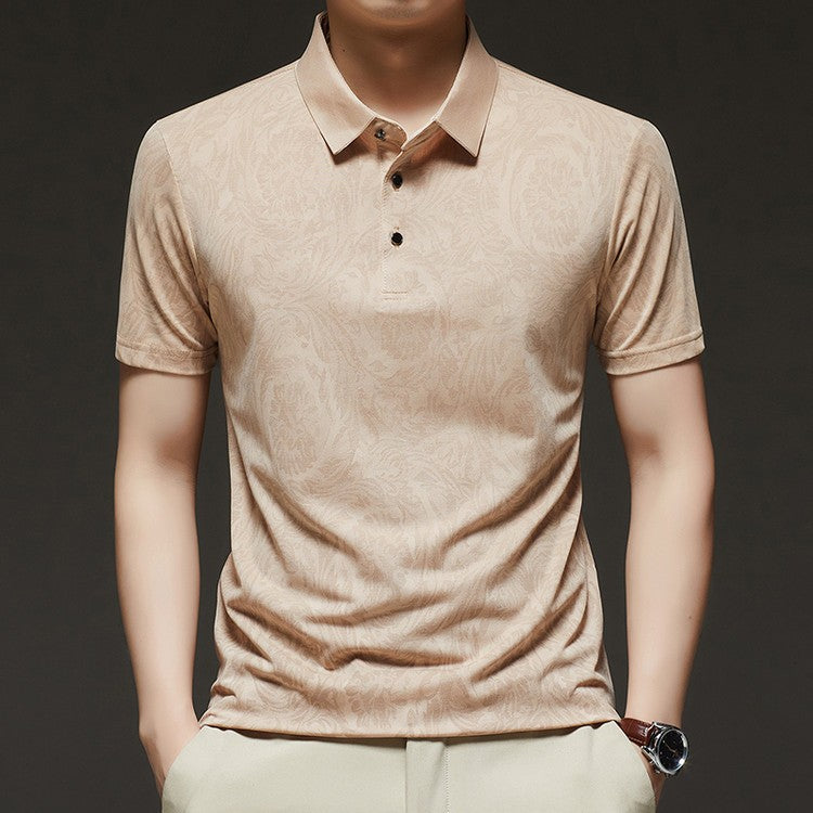 luu328-Men's summer ice silk short-sleeved polo shirt