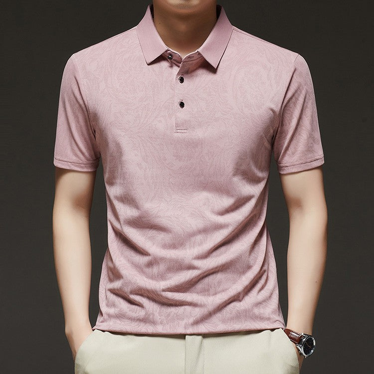 luu328-Men's summer ice silk short-sleeved polo shirt