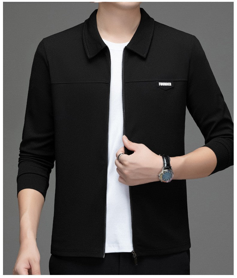 2025 Men's spring and autumn casual zipper long sleeve coat(cm352)
