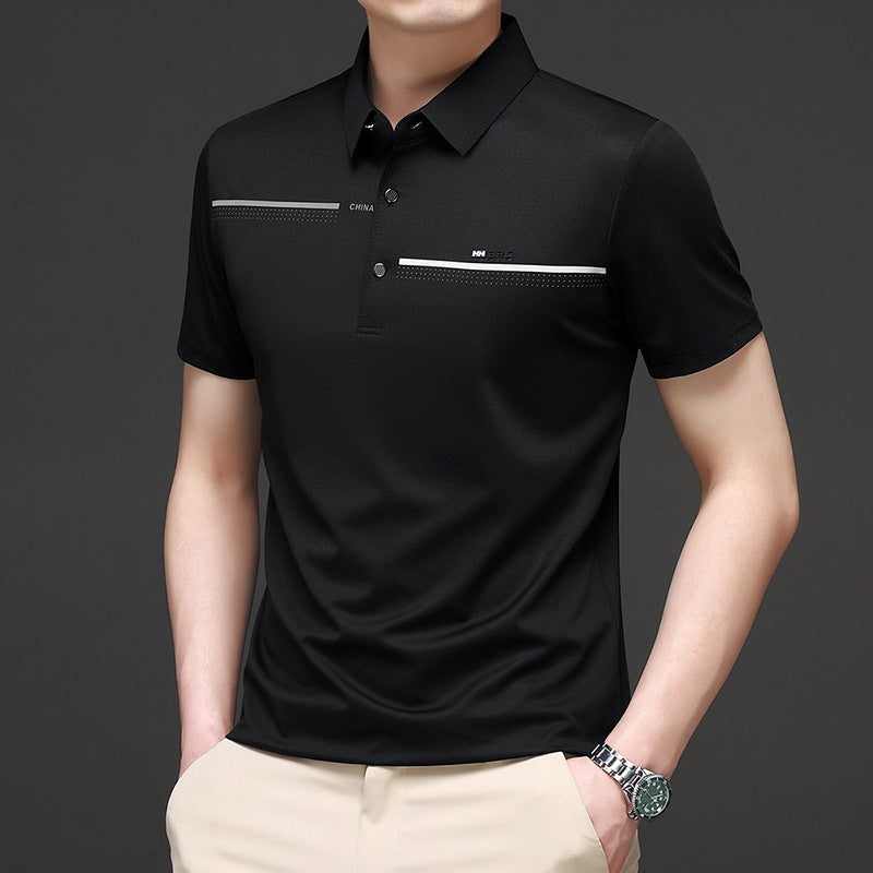 Men's summer ice silk short-sleeved polo shirt