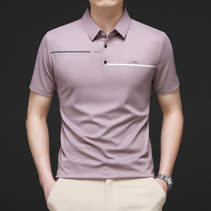 Men's summer ice silk short-sleeved polo shirt