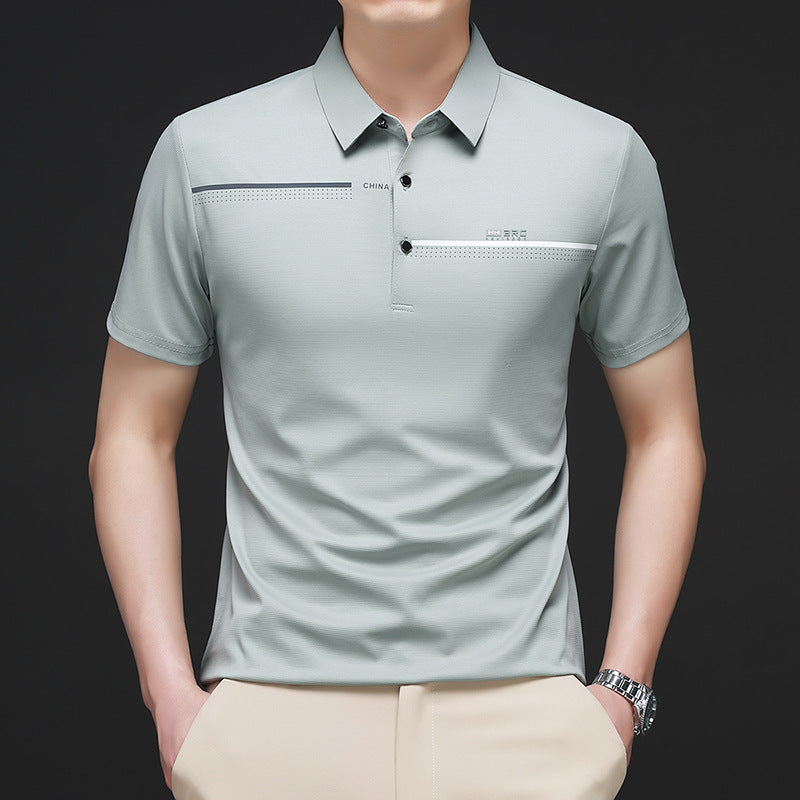 Men's summer ice silk short-sleeved polo shirt