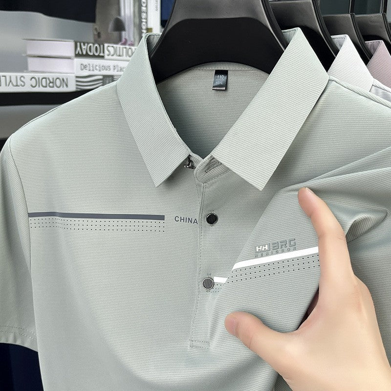 Men's summer ice silk short-sleeved polo shirt