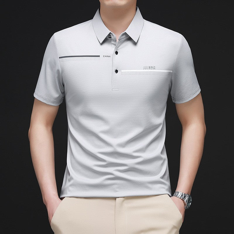 Men's summer ice silk short-sleeved polo shirt