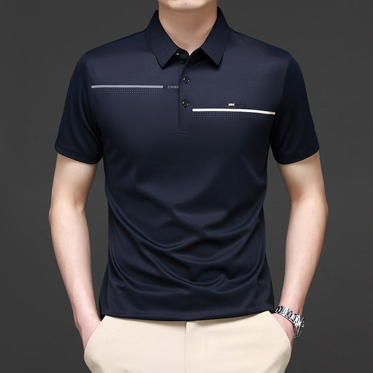 Men's summer ice silk short-sleeved polo shirt