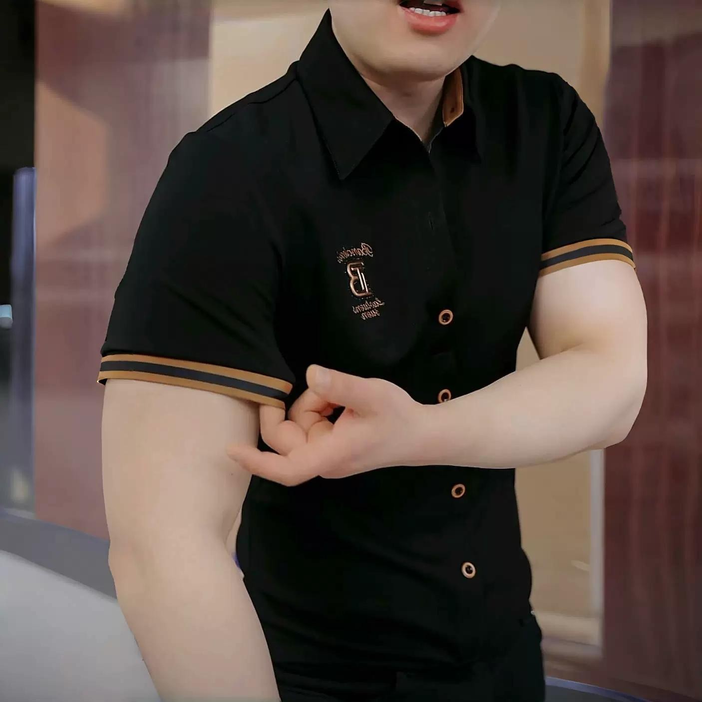 Men's Summer Lapel Embroidered Short Sleeve Polo Shirt(cm355)