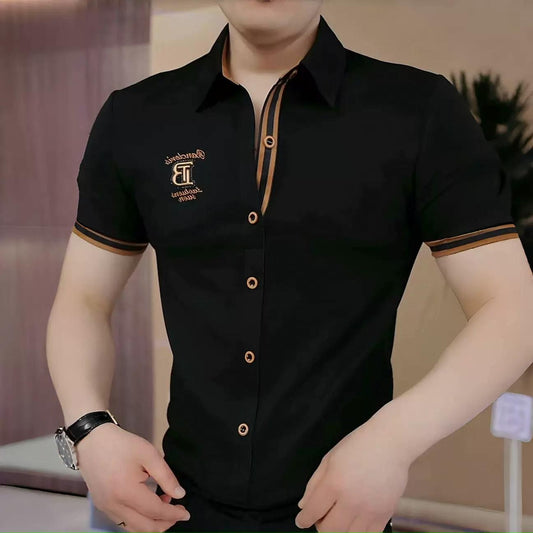 Men's Summer Lapel Embroidered Short Sleeve Polo Shirt(cm355)
