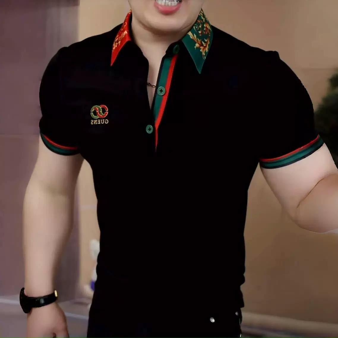 Casual business lapel men's short-sleeved Polo(cm354)
