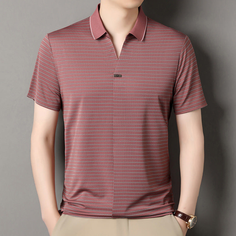 Men's summer striped casual polo shirt(you382)