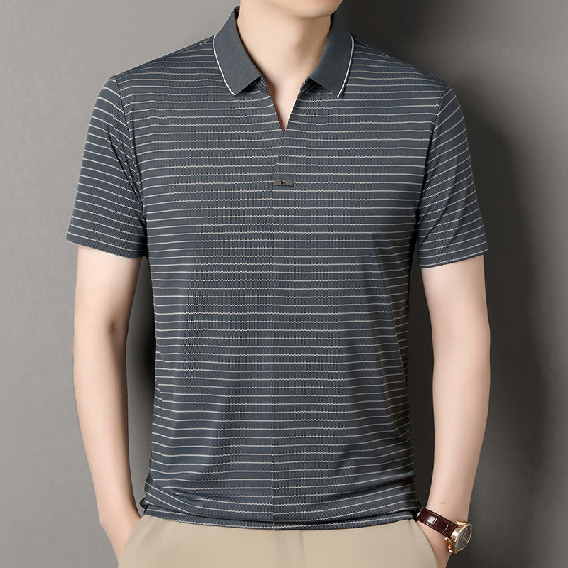 Men's summer striped casual polo shirt(you382)