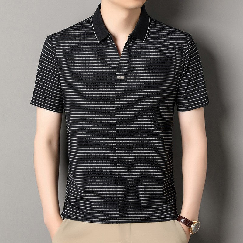 Men's summer striped casual polo shirt(you382)