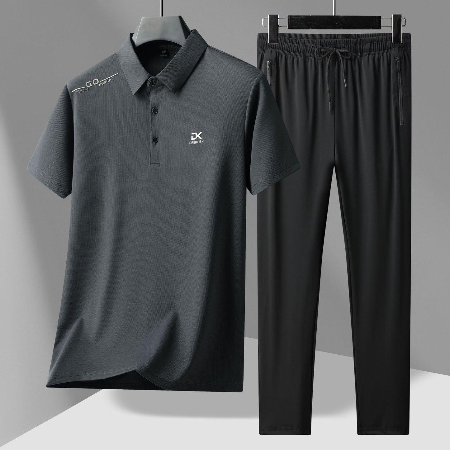 Men's summer business casual ice silk sports suit(you384)