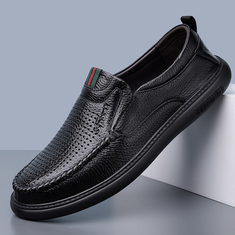Fashionable and versatile hollow leather shoes for men(cm359)