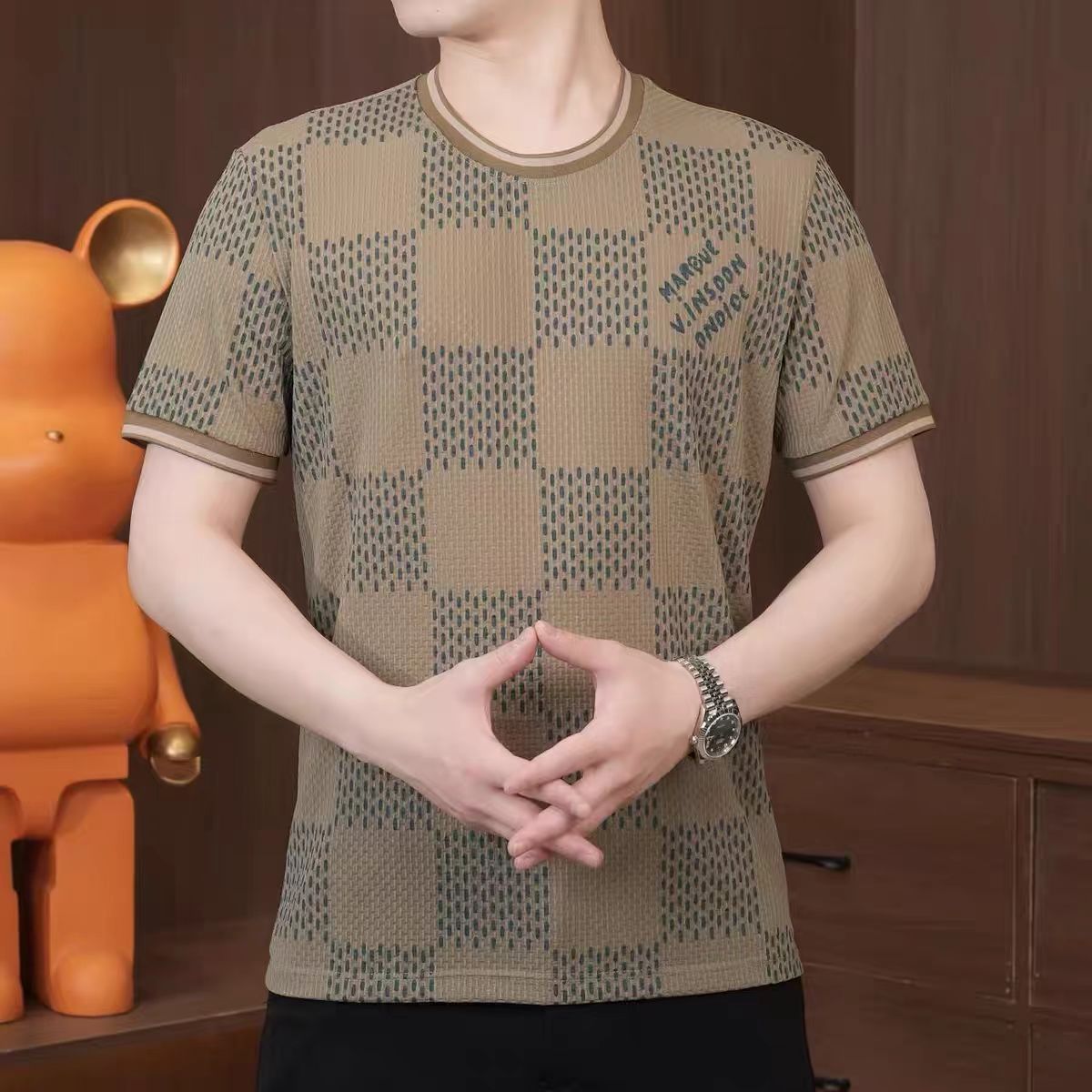 cf334-Men's summer fashion casual all-match short-sleeved T-shirt