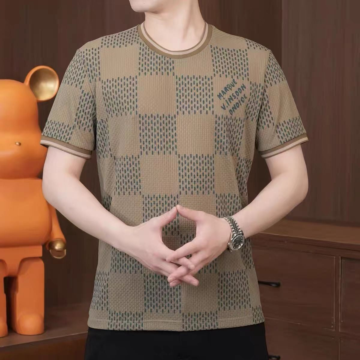 cf334-Men's summer fashion casual all-match short-sleeved T-shirt
