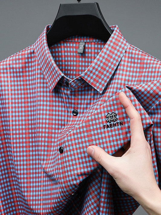 Men's Summer Ice Silk Stretch Short Sleeve Shirt