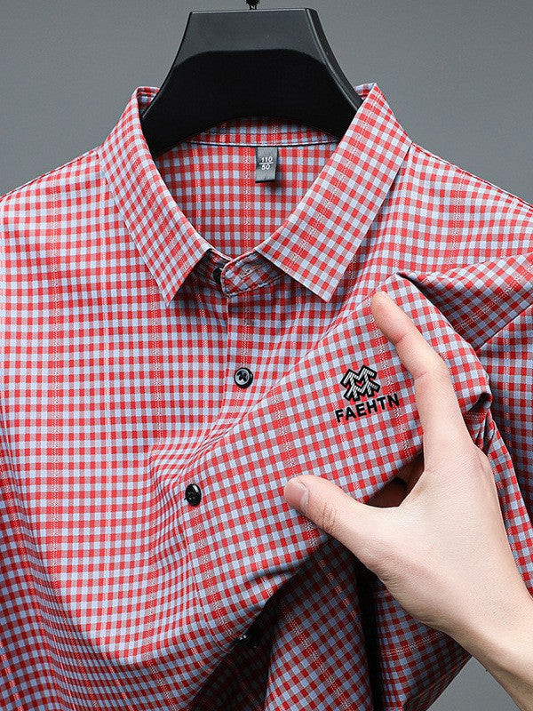 Men's Summer Ice Silk Stretch Short Sleeve Shirt