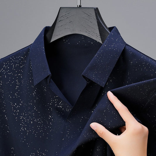 Men's Gypsophila Sequined Ice Silk Thin Shirt