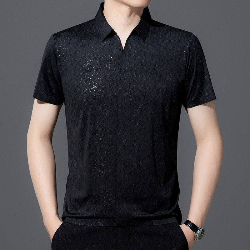 Men's Gypsophila Sequined Ice Silk Thin Shirt