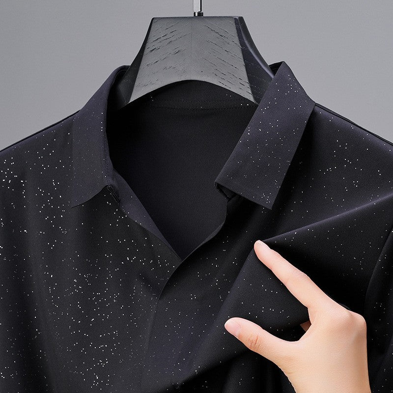 Men's Gypsophila Sequined Ice Silk Thin Shirt