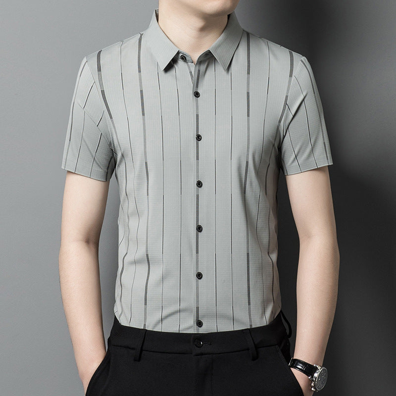 zd363-Men's Ice Silk Short Sleeve Shirt