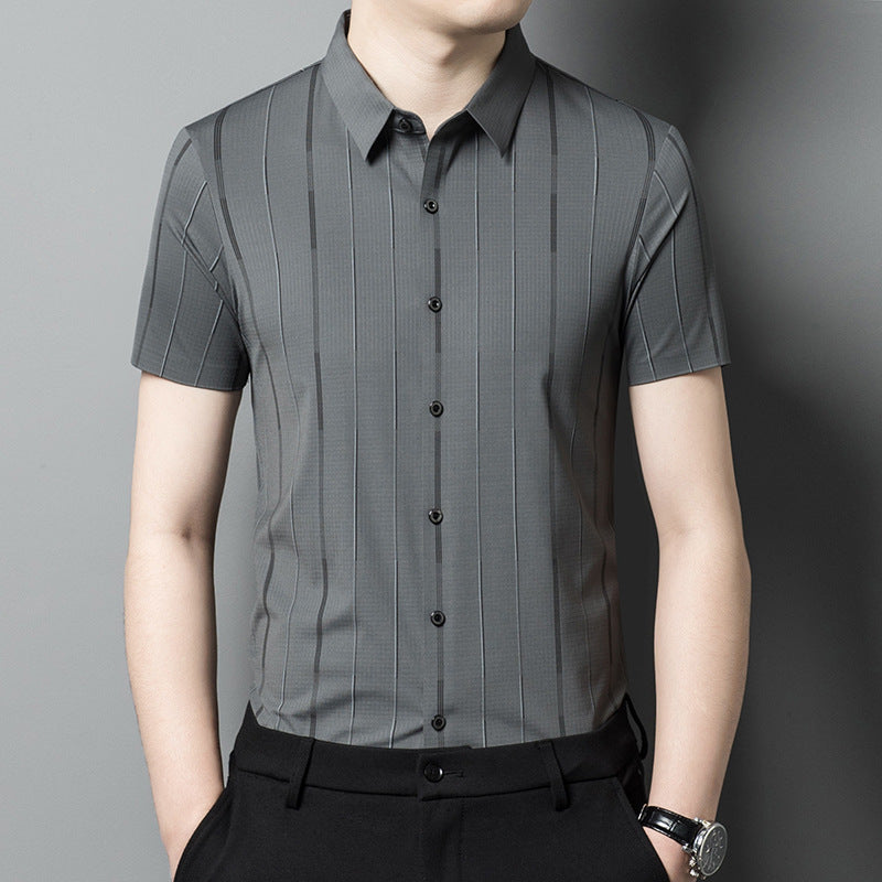 zd363-Men's Ice Silk Short Sleeve Shirt